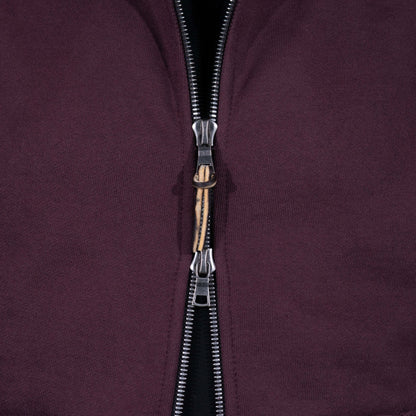 BNAGEROW - TWO WAY ZIP HOODIE - Oxblood
