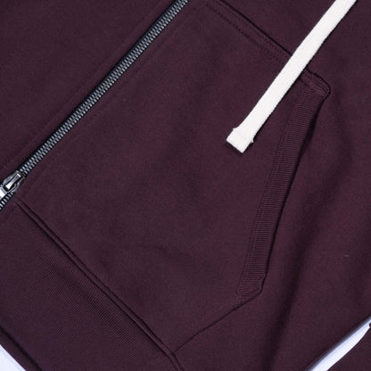 BNAGEROW - TWO WAY ZIP HOODIE - Oxblood