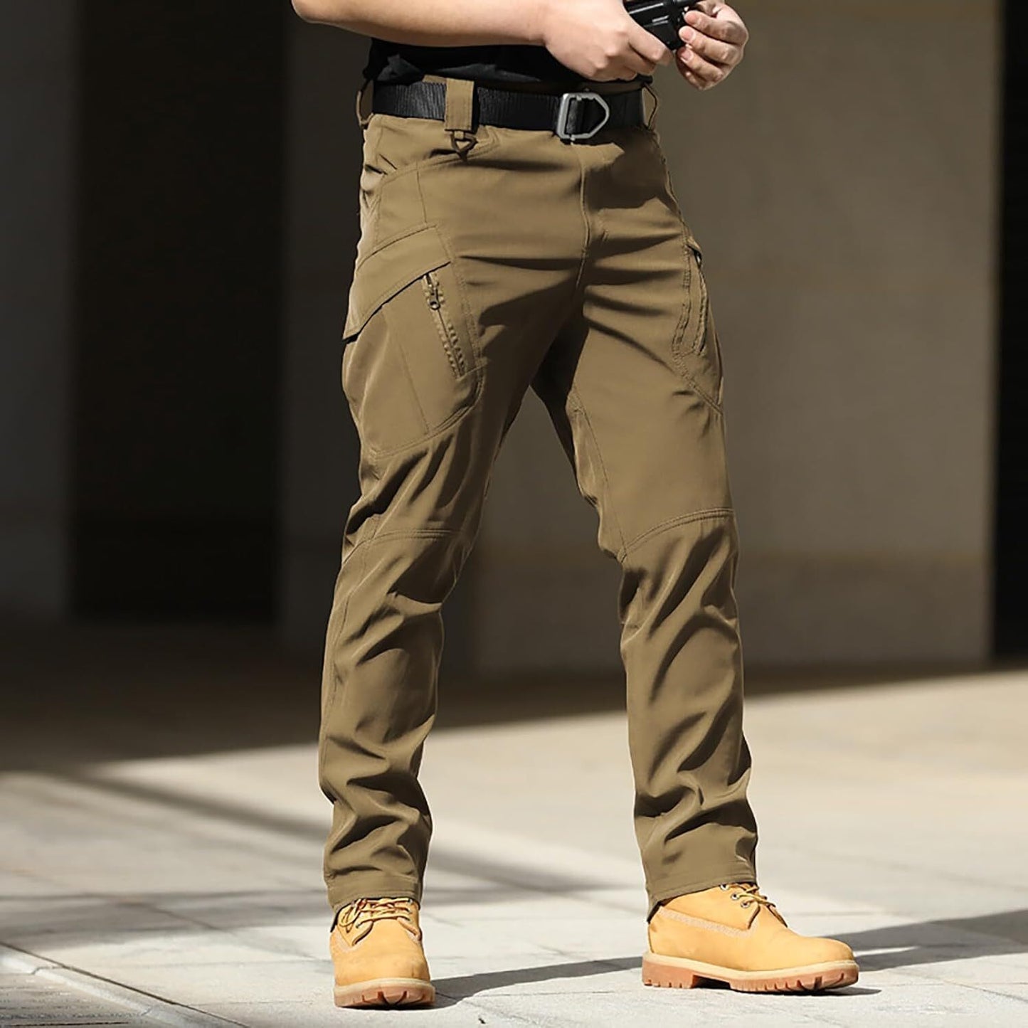 Men Tactical Pants Baggy Outdoor Waterproof Hiking Work Pants Water Resistant Multi Pockets Wild Cargo Pants