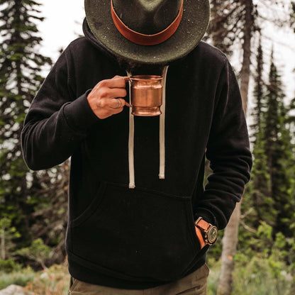 BNAGEROW - Heavyweight Black Fleece Pullover Hoodie